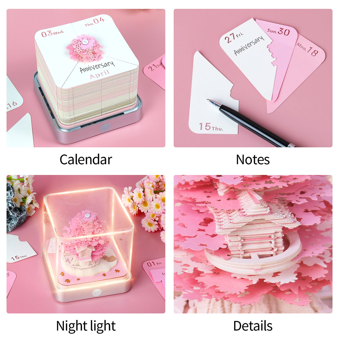 Sakura 2025 Calendar 3D Memo Pad