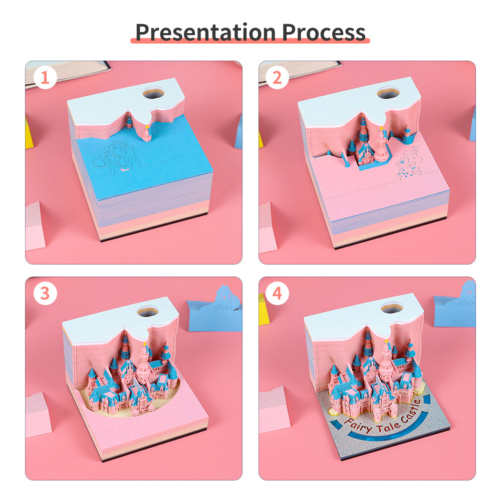 2025 hot selling Fairy tale castle 3D memo pad
