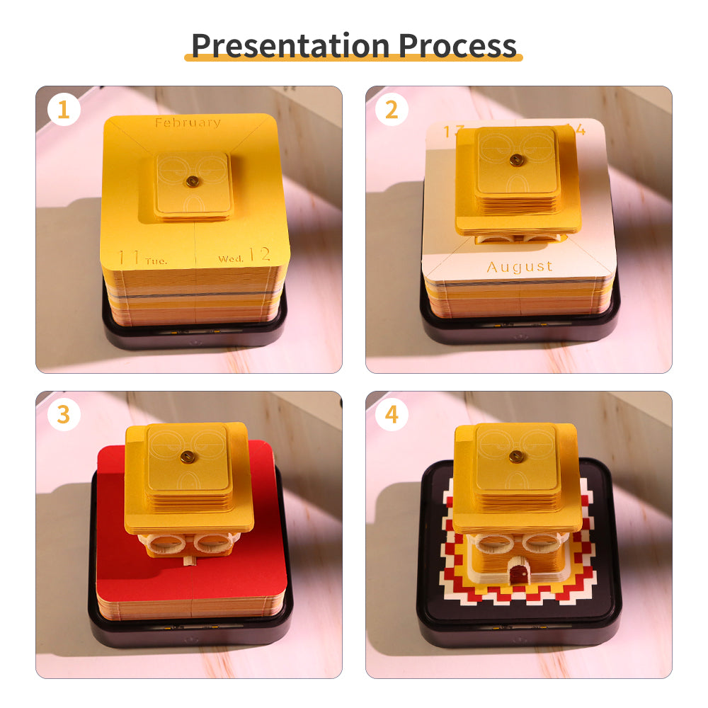 Astonished Face Emoji 3D Model Hand Torn Memo Pad With Daily Calendar 2026