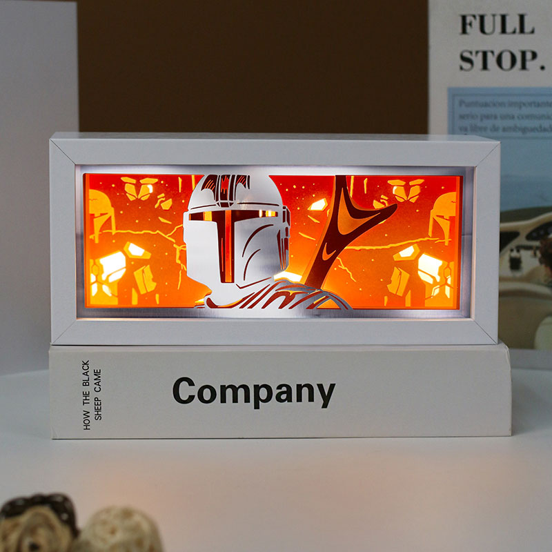 Mandalorian Paper Carving Lamp Creative Gift