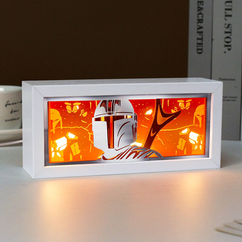 Mandalorian Paper Carving Lamp Creative Gift