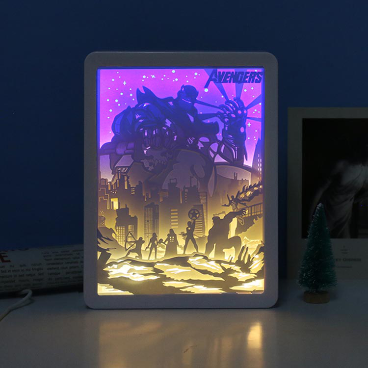 The Avengers Paper Cut Light Box