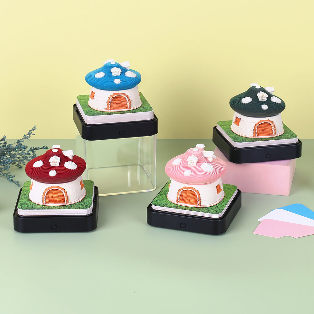 Mushroom House 3D memo pad
