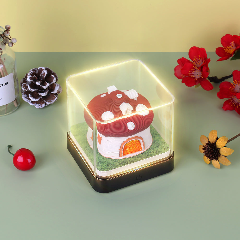 Mushroom House 3D memo pad