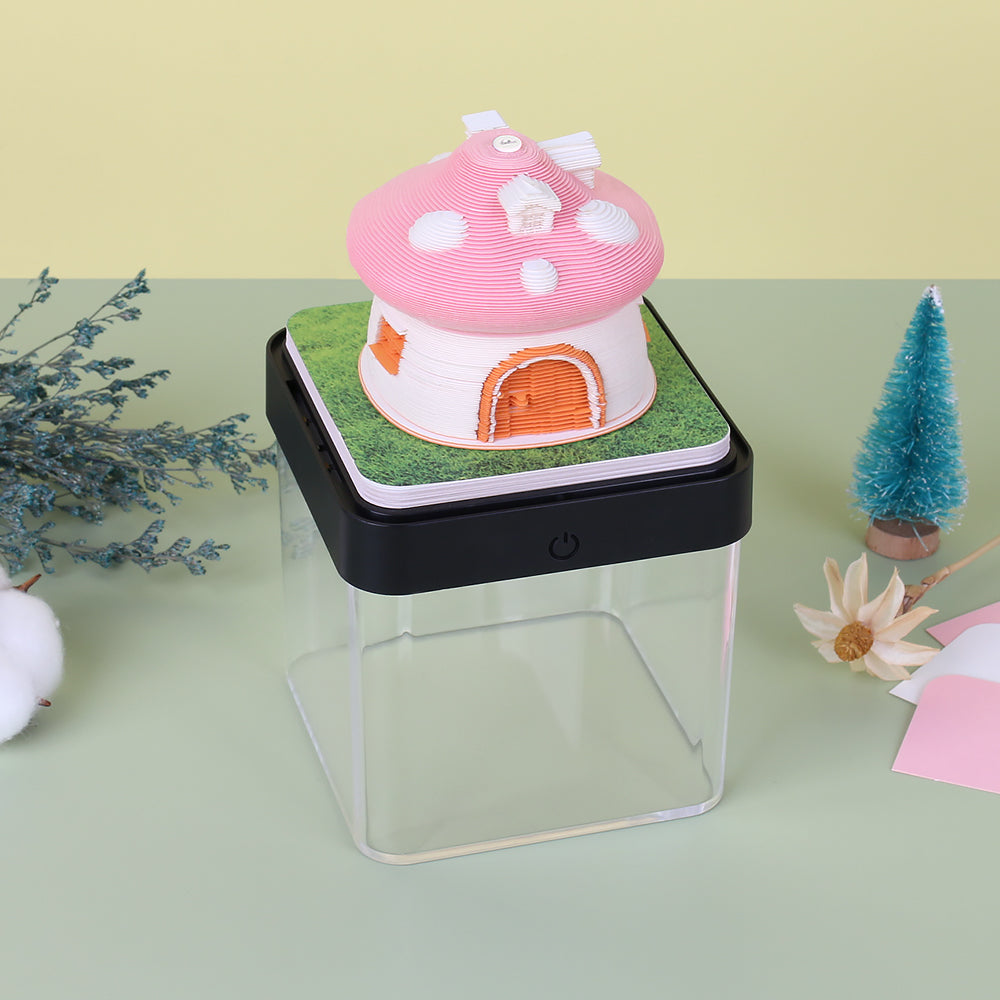 Mushroom House 3D memo pad