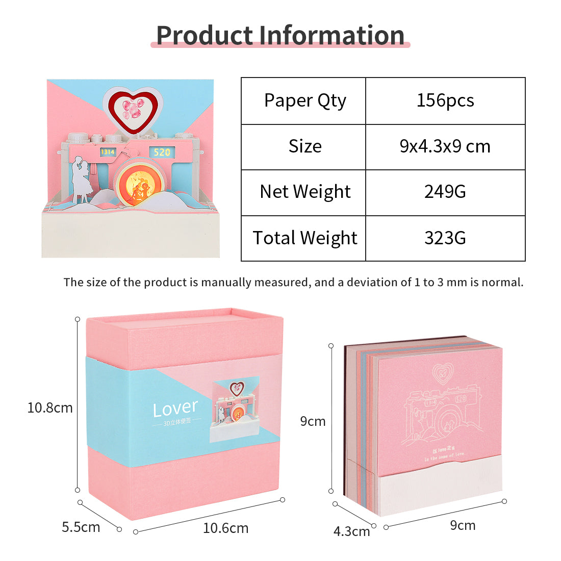 Camera in the Name of Love 3D Memo Pad