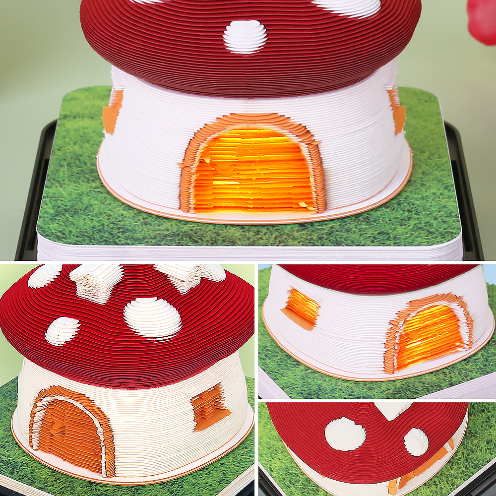 Mushroom House 3D memo pad