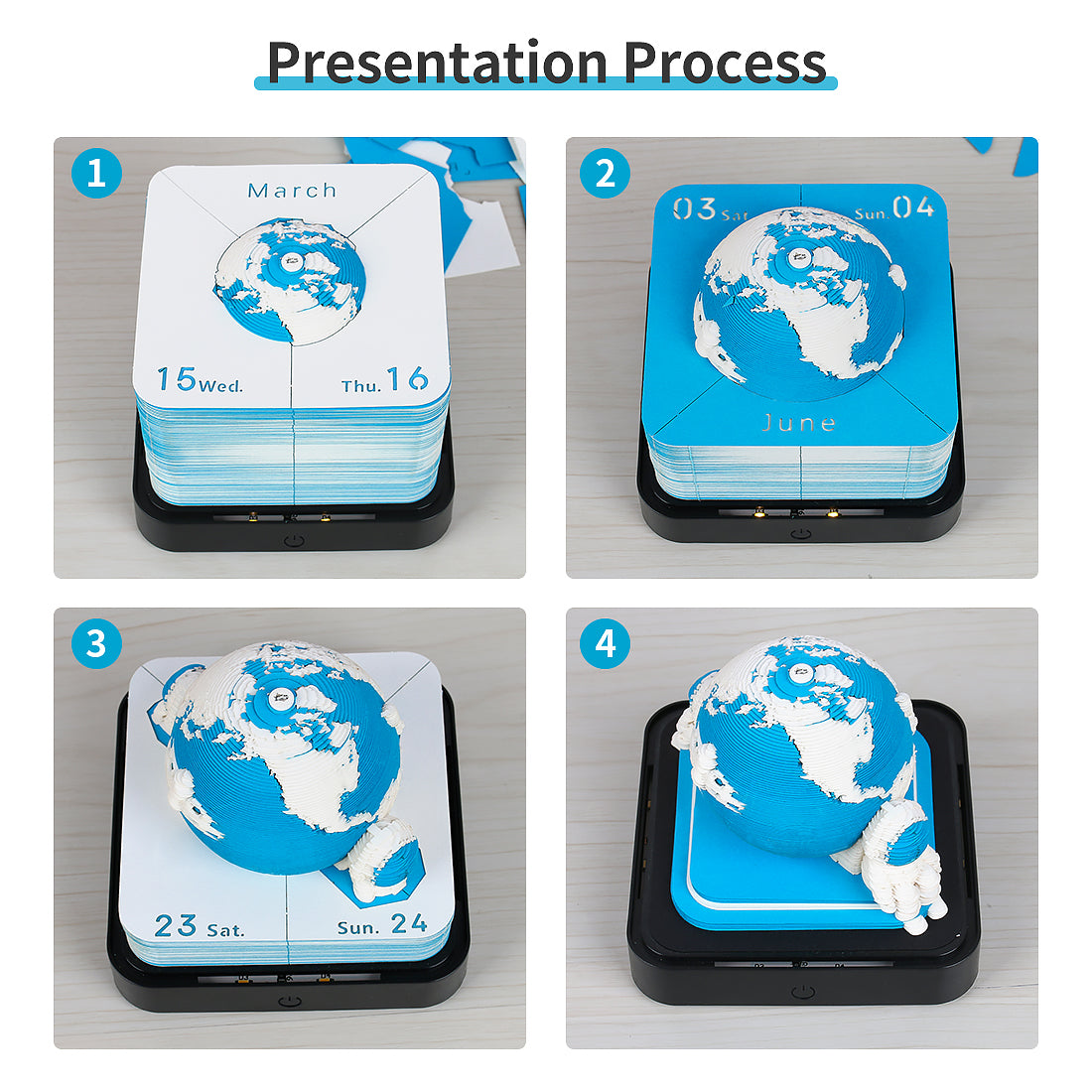 2024/2025 Calendar Earth Model 3D Memo Pad