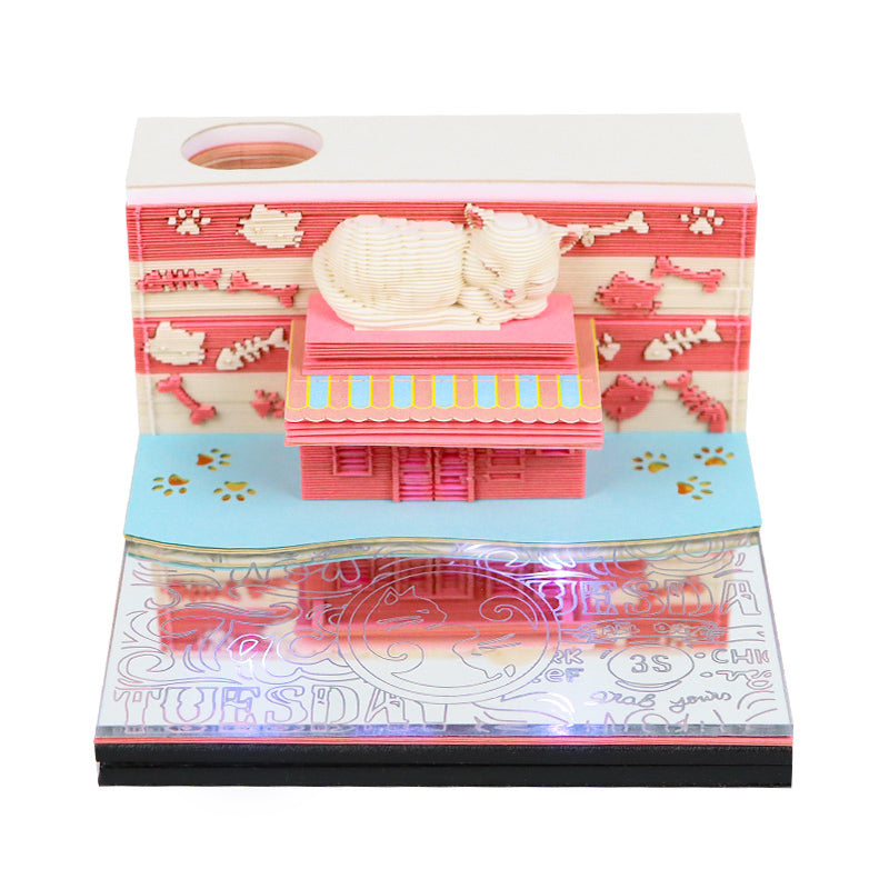 Sweet Dreams Cat House 3D Memo Pad