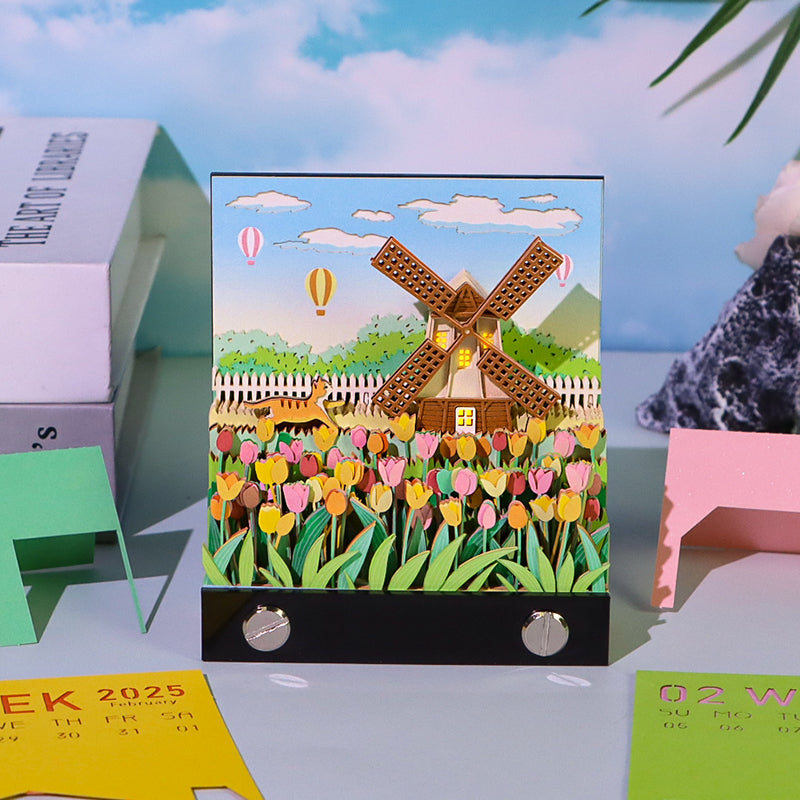 Windmill Notepads Sticky Notes Cube Kawaii Stationery Items For School Birthday Gift For Girls