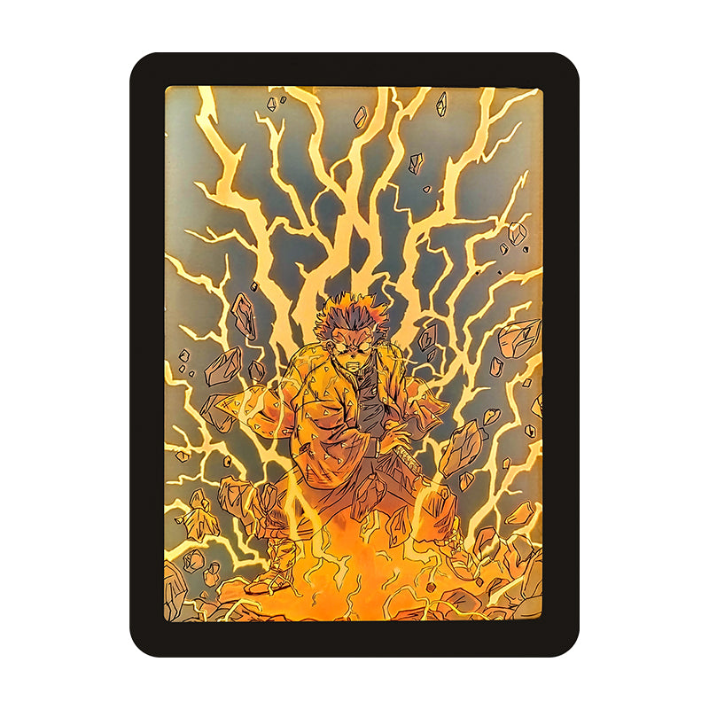Agatsuma Zenitsu Demon Slayer Anime Light Box Paper Craving Lamp