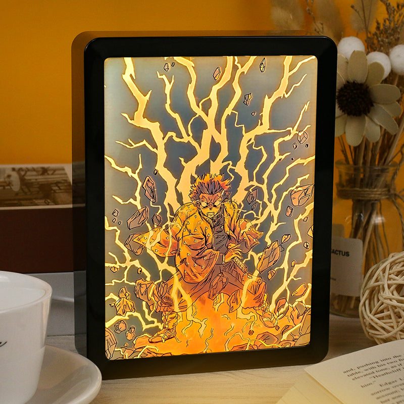 Agatsuma Zenitsu Demon Slayer Anime Light Box Paper Craving Lamp