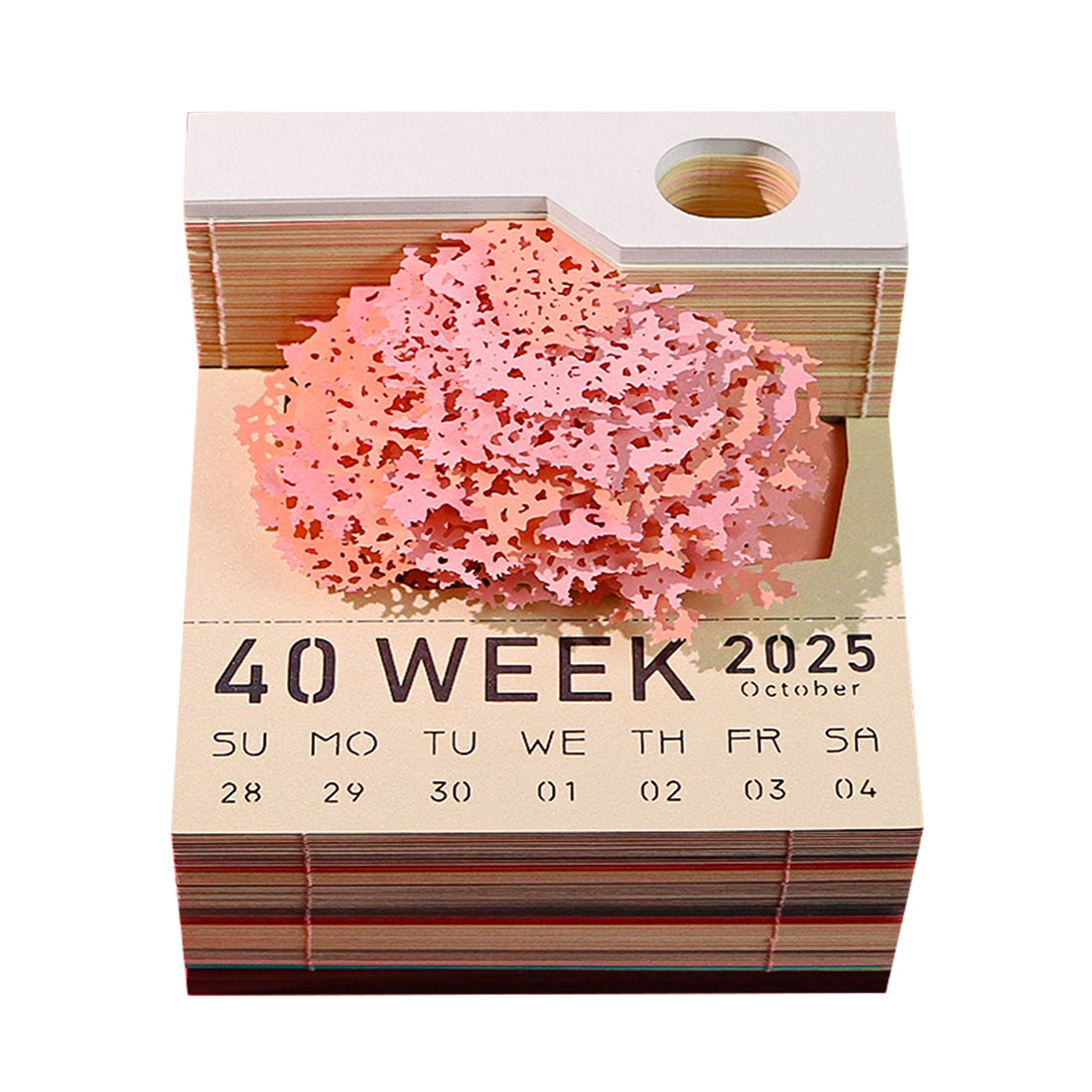 2025 Weekly Calendar Pink Treehouse 3d Memo Pad