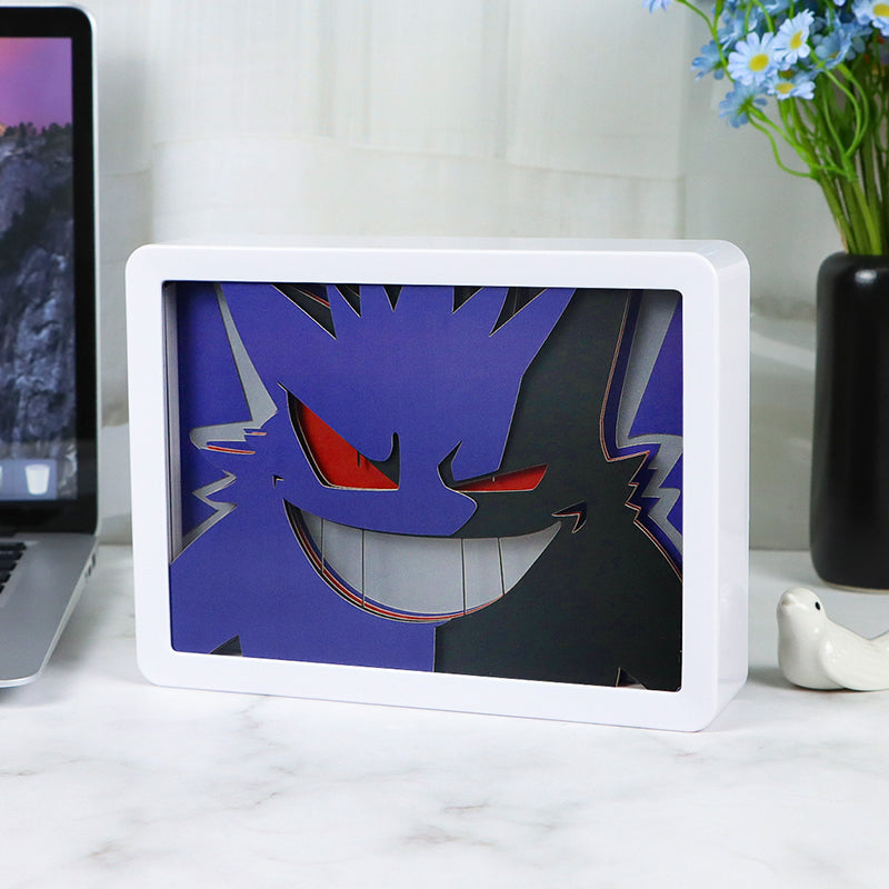 Pokemon Gengar Night Gate Anime Light Box Paper Craving Lamp