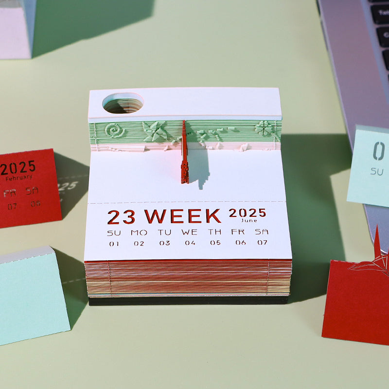 3D memo pads Origami Calendar 2025