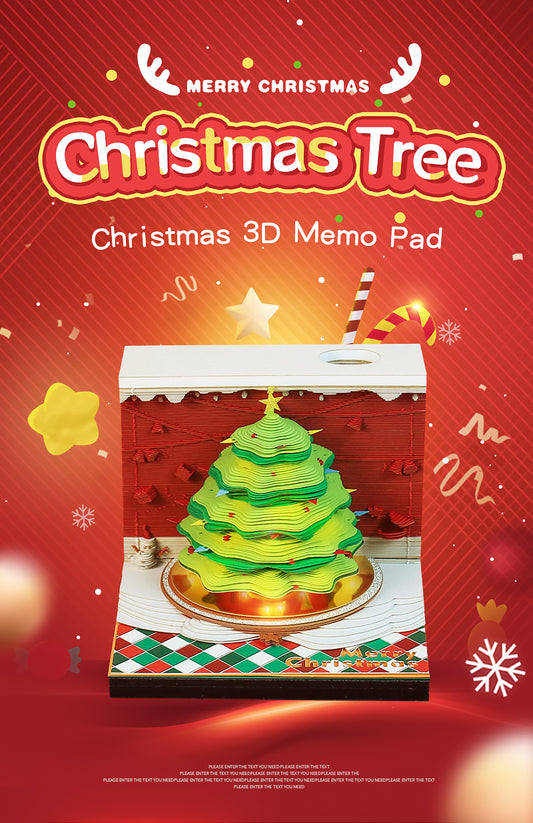 Christmas Tree 3D Memo Pad For Christmas decorations For Christmas Gift To Kid