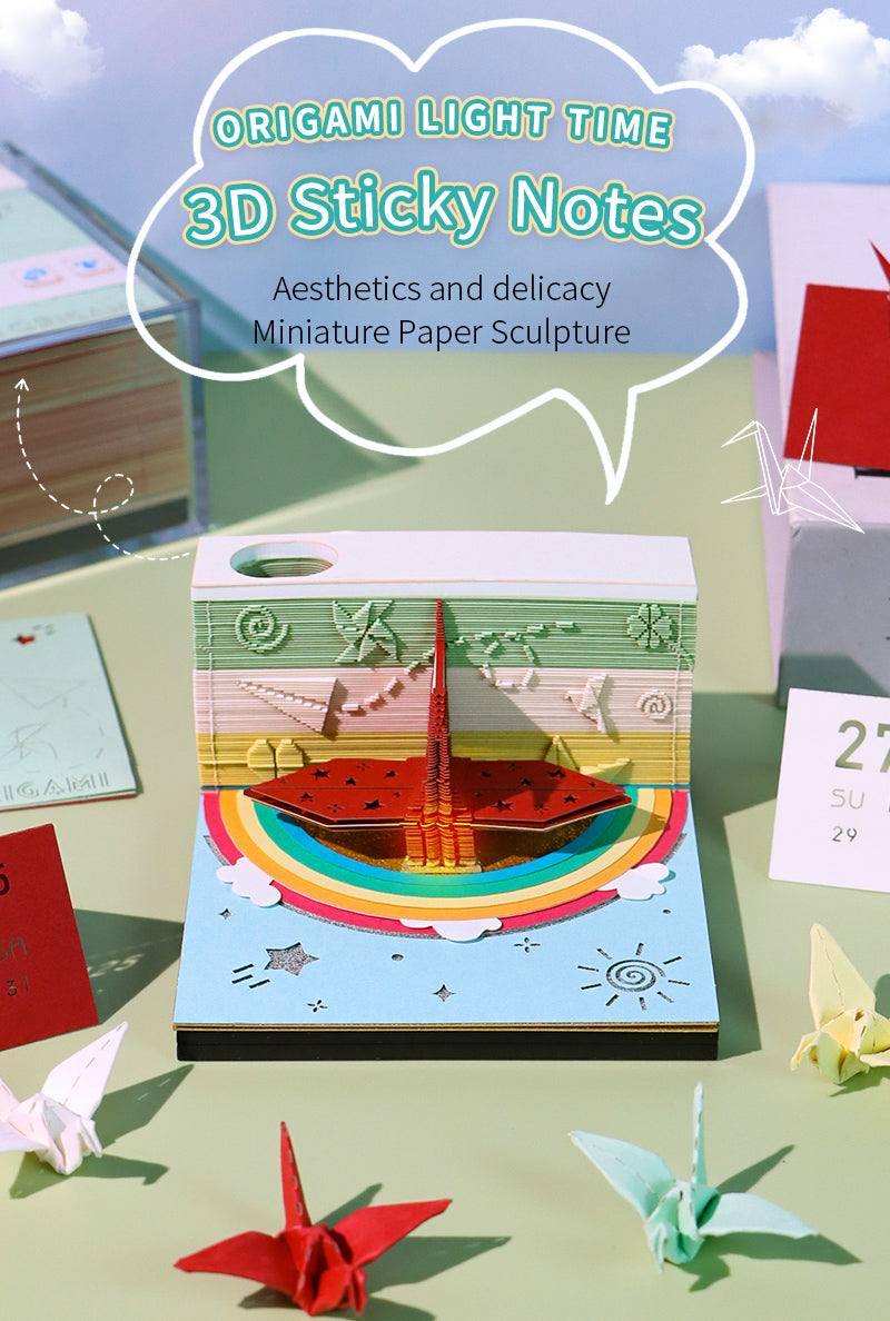 3D memo pads Origami Calendar 2025