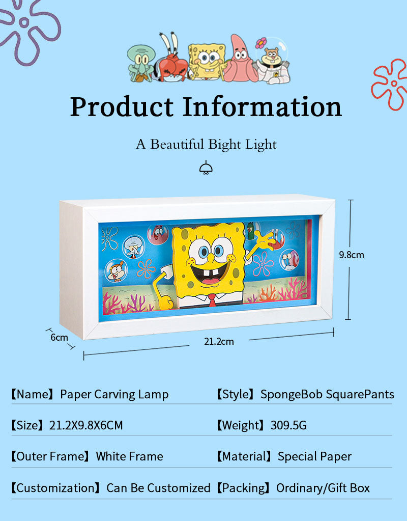 Spongebob Squarepants Paper Carving Lamp