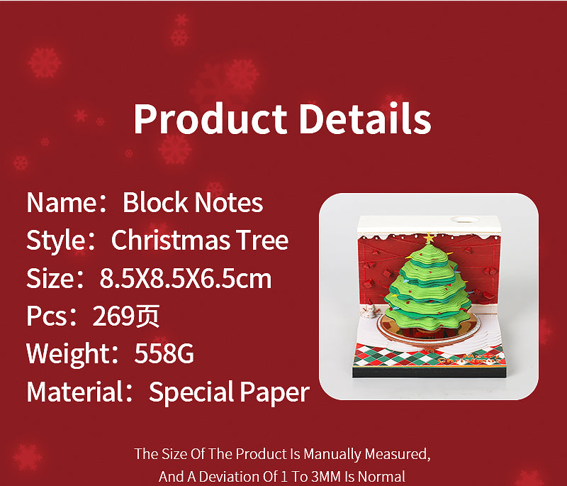 Christmas Tree 3D Memo Pad For Christmas decorations For Christmas Gift To Kid