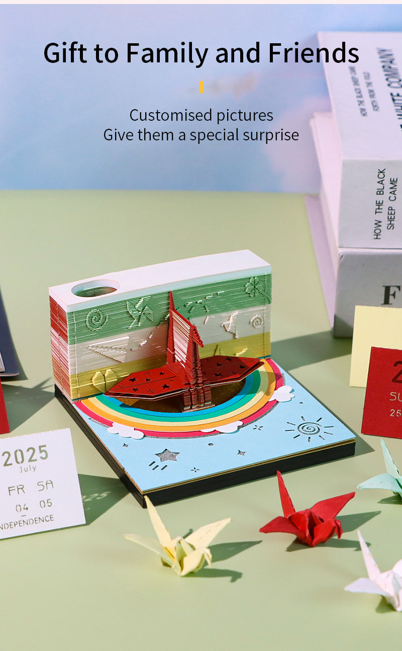 3D memo pads Origami Calendar 2025