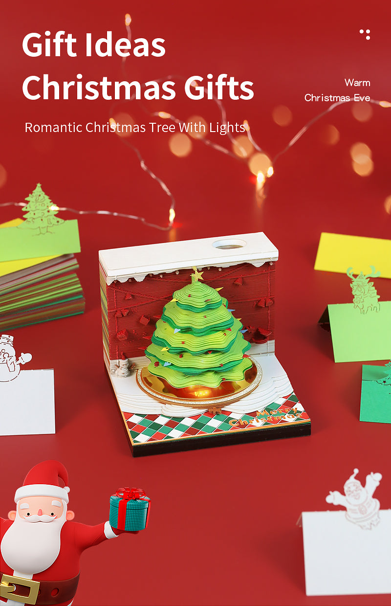 Christmas Tree 3D Memo Pad For Christmas decorations For Christmas Gift To Kid