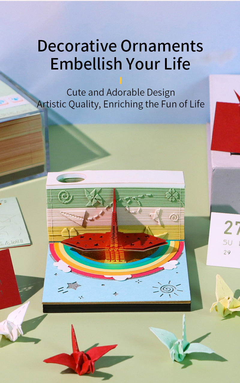 3D memo pads Origami Calendar 2025