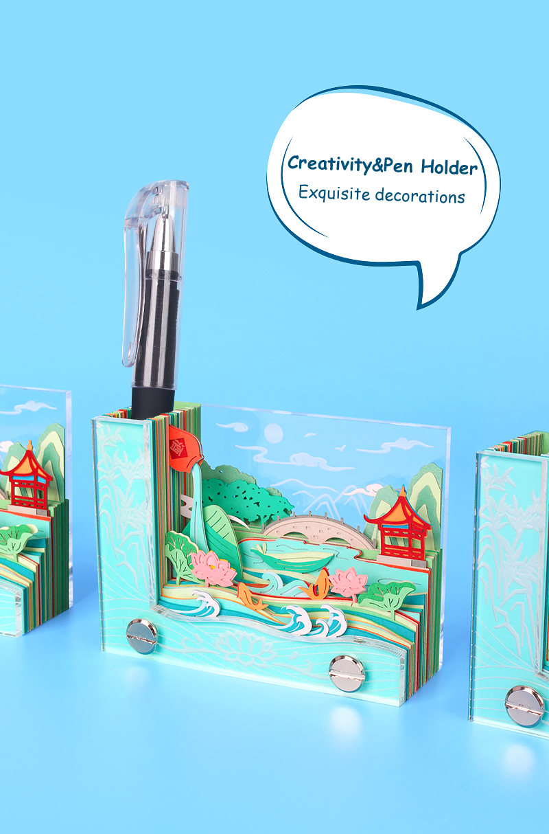 Dragon Boat Festival decorative pen container 3D Memo Pad