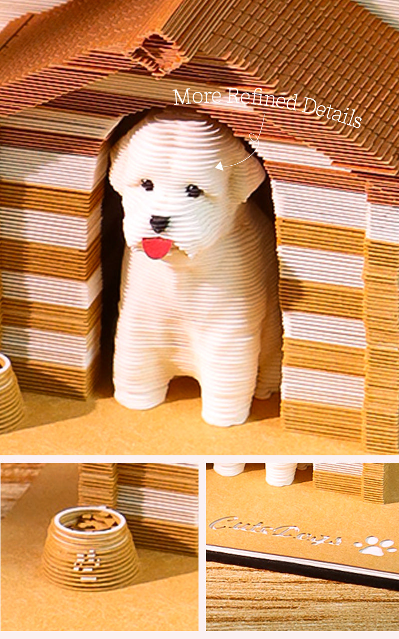 Cute Pet Dog Cottage 3D Memo Pad