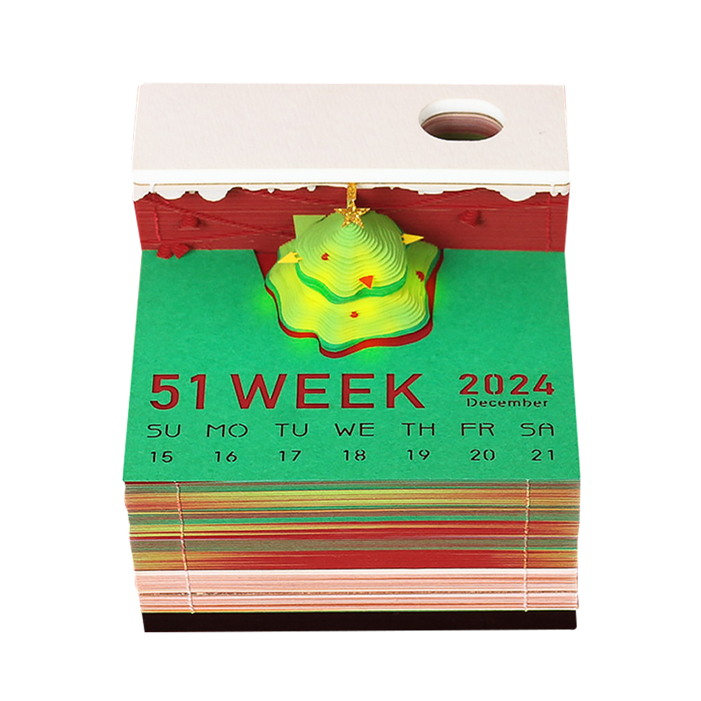 2024/2025 Christmas Tree Weekly Calendar Memo Pad