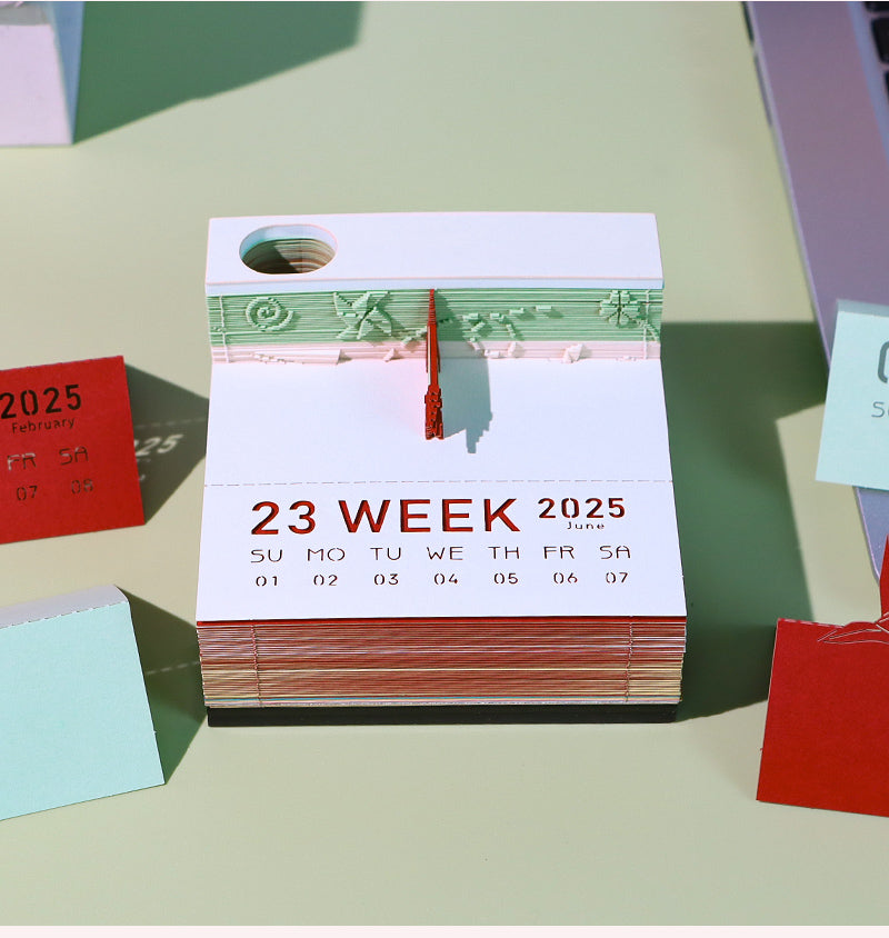 3D memo pads Origami Calendar 2025