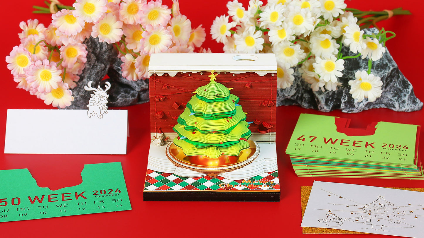 2024/2025 Christmas Tree Weekly Calendar Memo Pad