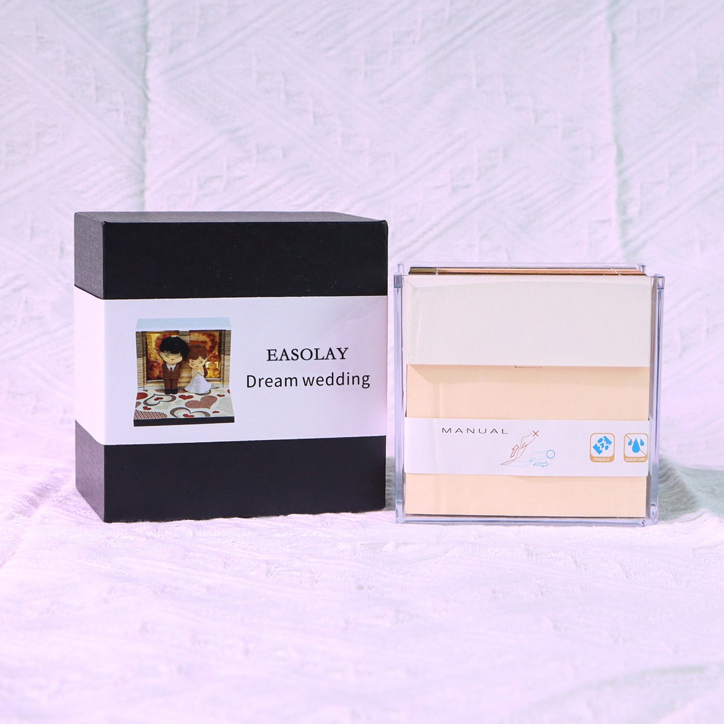 EASOLAY Dream Wedding Theme Hand Tear off 3D Memo Pad with Light