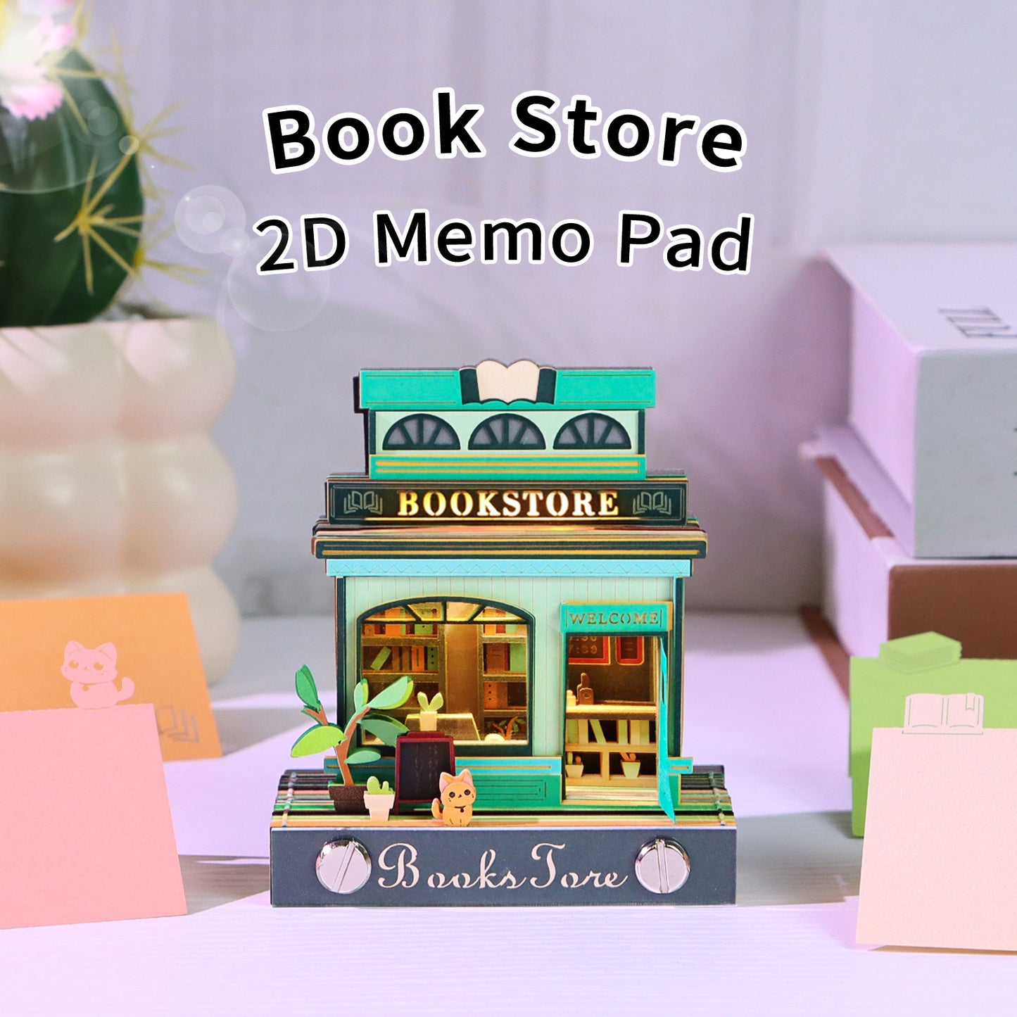 Book store 3d model memo pad