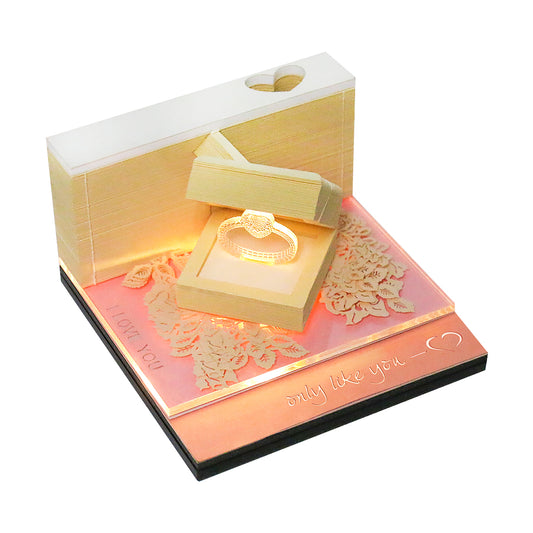 2025 Weekly Calendar Romantic Diamond Ring 3D memo pad