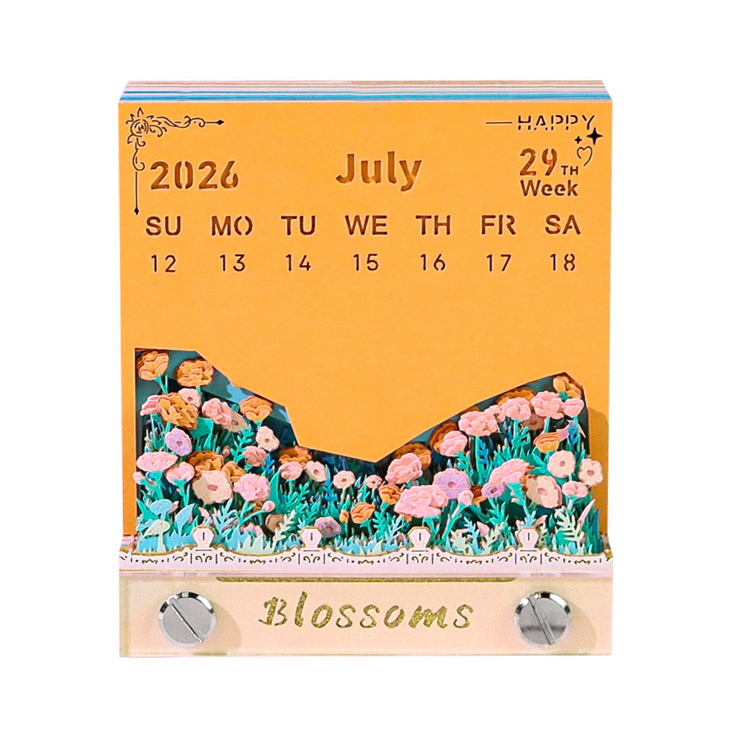 Carnation Flower Blossoms 3D Memo Pad（3D Calendar 2026）