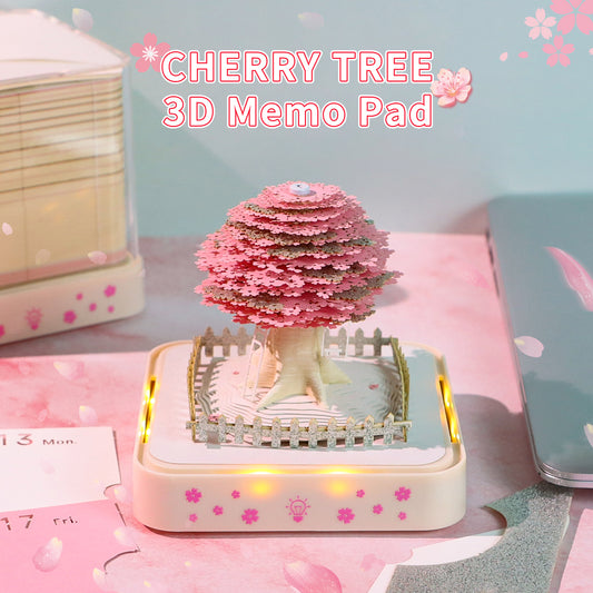 Sakura Tree 3D Model Hand Torn Memo Pad With Daily Calendar 2026