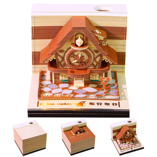 Cuckoo 3D Model Hand Torn Memo Pad With Weekly Calendar 2026