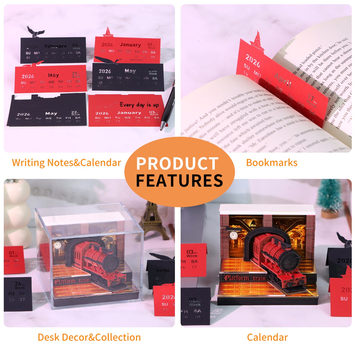 Harry Potter Hogwarts Express Train 3D Model Memo Pad With Calendar
