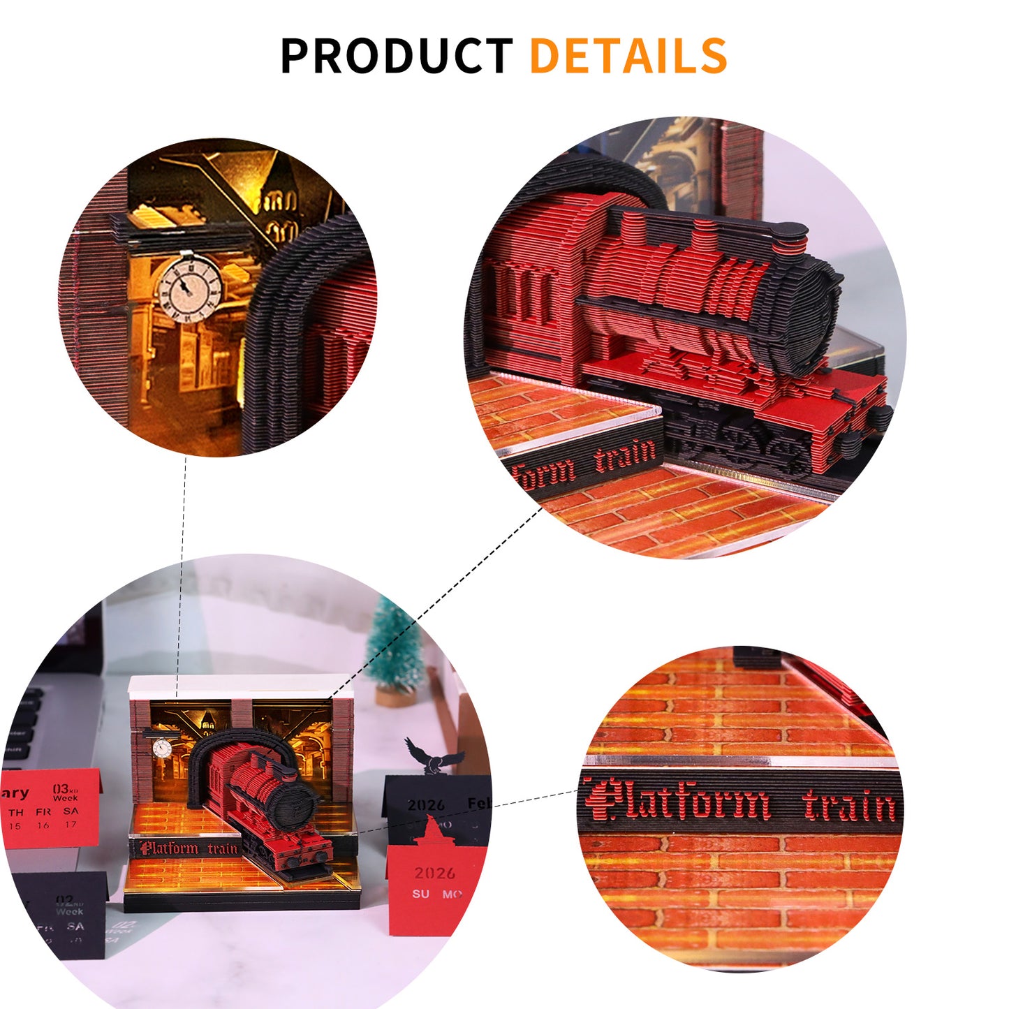 Harry Potter Hogwarts Express Train 3D Model Memo Pad With Calendar
