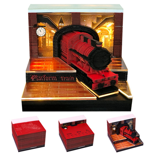 Harry Potter Hogwarts Express Train 3D Model Memo Pad With Calendar