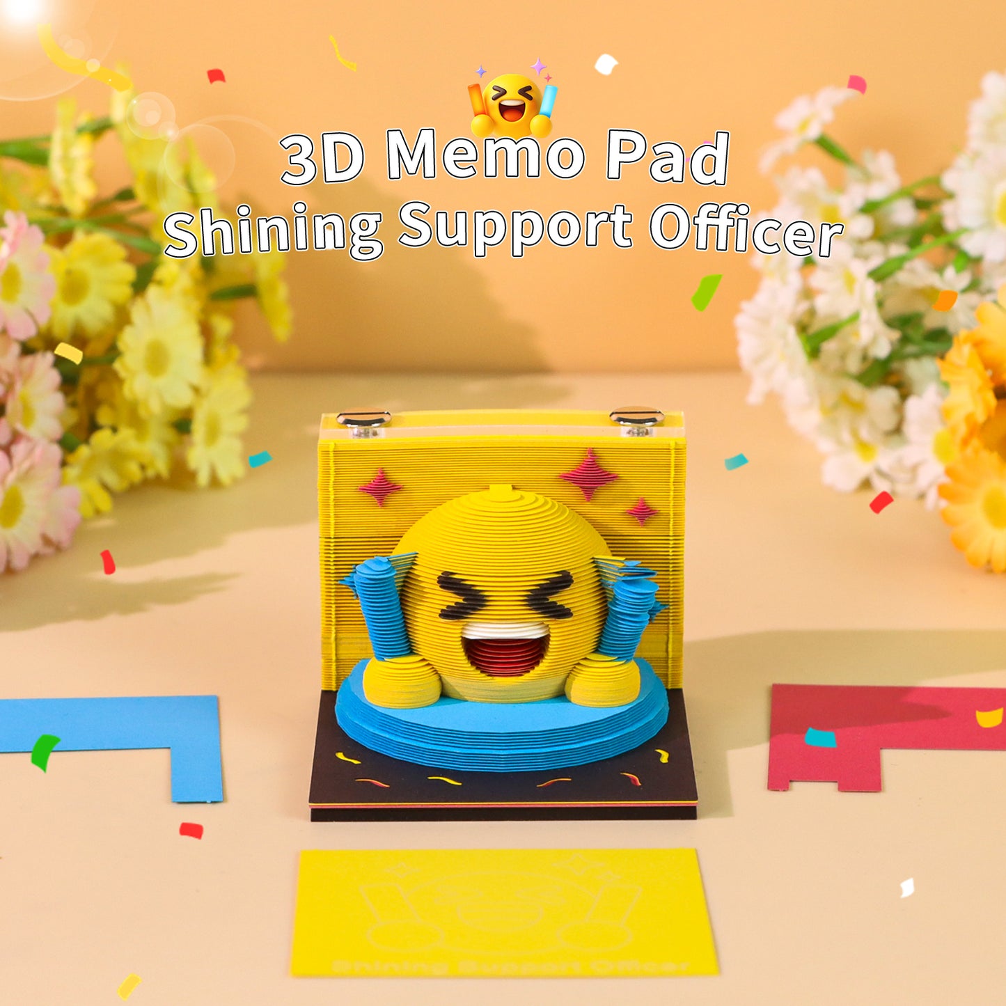 CuteBee Bear Face Icons Emoji 3D Miniature Model Hand Tear Off Memo Pad