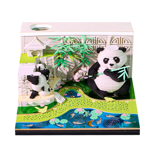 Cute Kung Fu Panda 3D Model Hand Torn Memo Pad With Weekly Calendar 2026