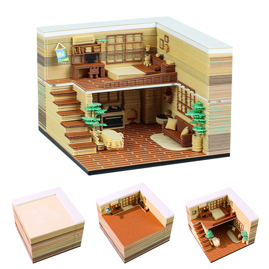 Sweet Home Room Diorama Hand Tear off 3D Memo Pad