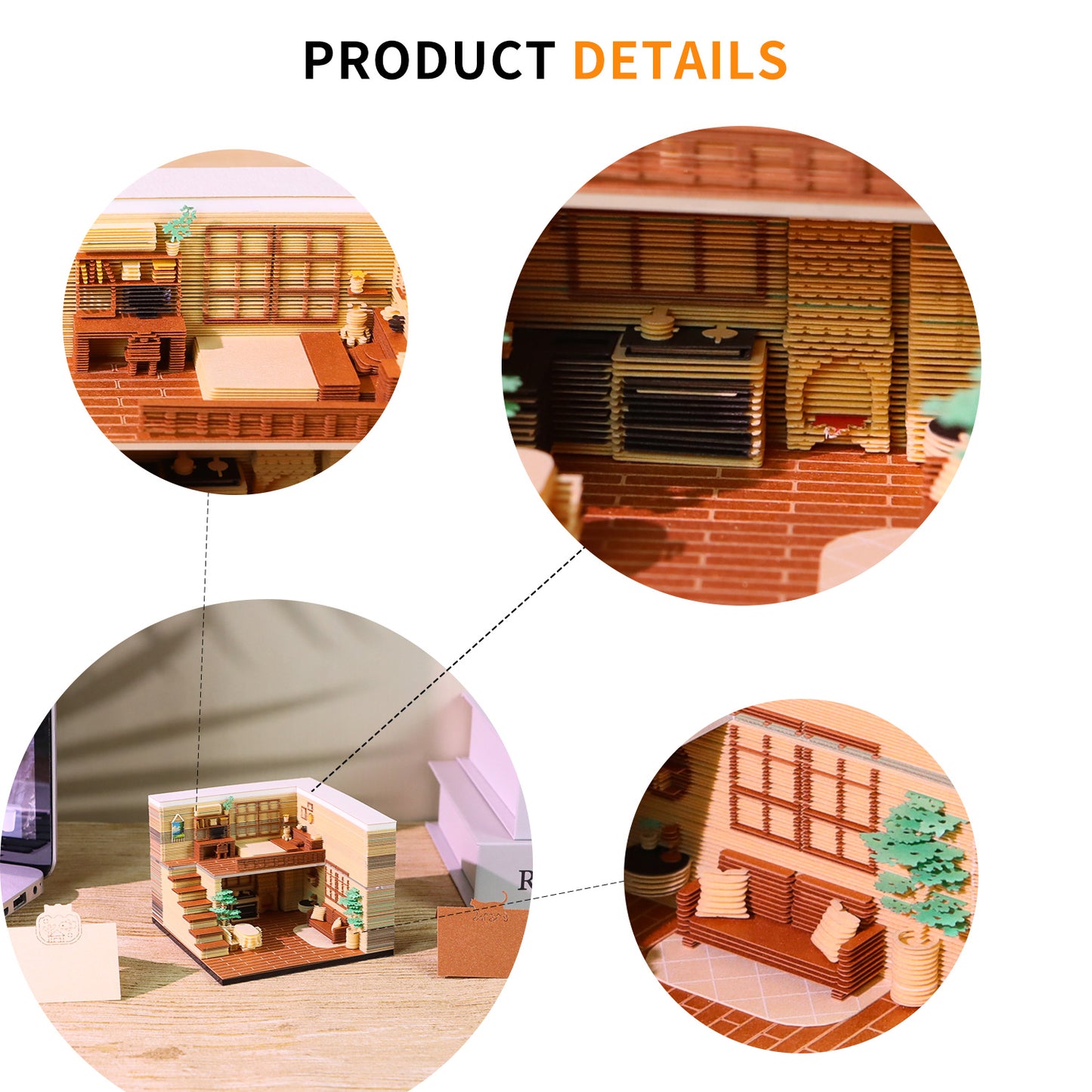 Sweet Home Room Diorama Hand Tear off 3D Memo Pad