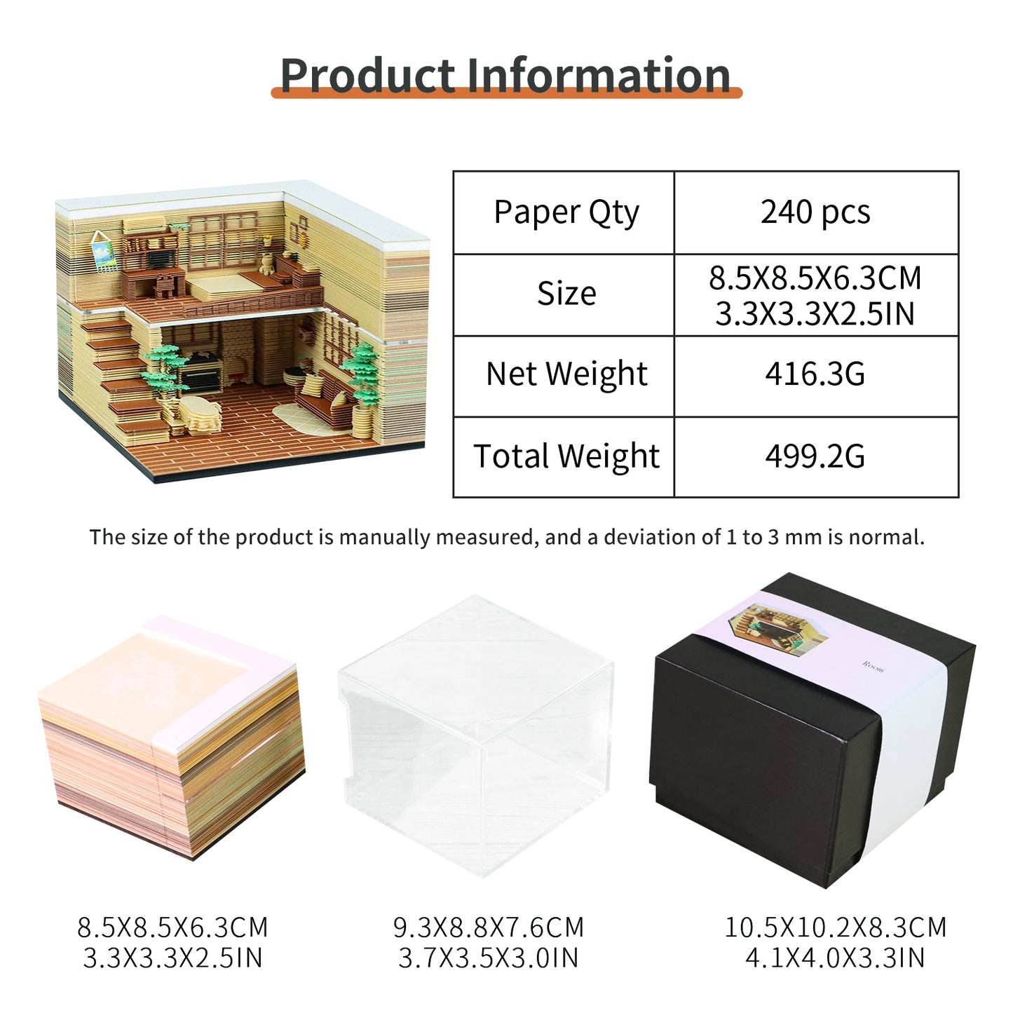 Sweet Home Room Diorama Hand Tear off 3D Memo Pad
