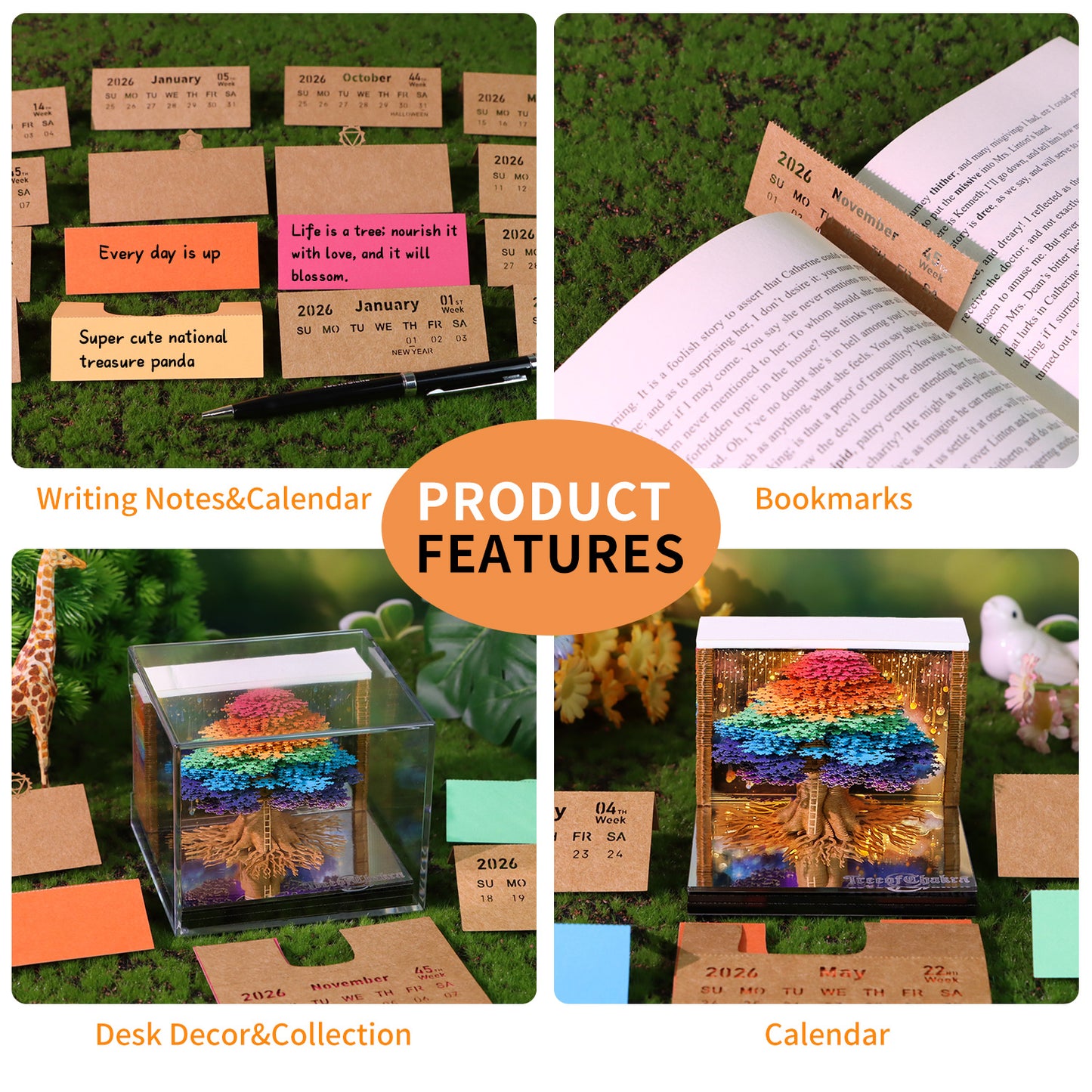 Tree of Chakra（Tree of Life） 3D Memo Pad With Calendar