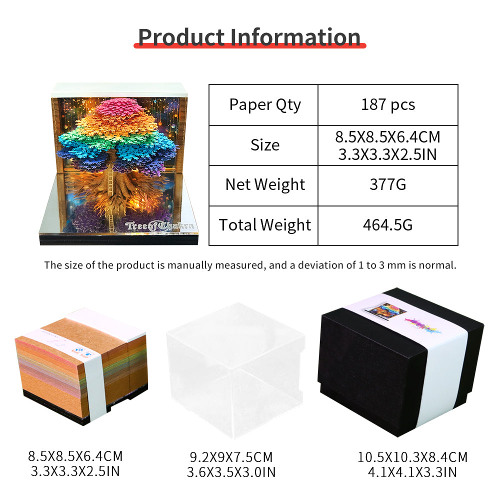 Tree of Chakra（Tree of Life） 3D Memo Pad With Calendar