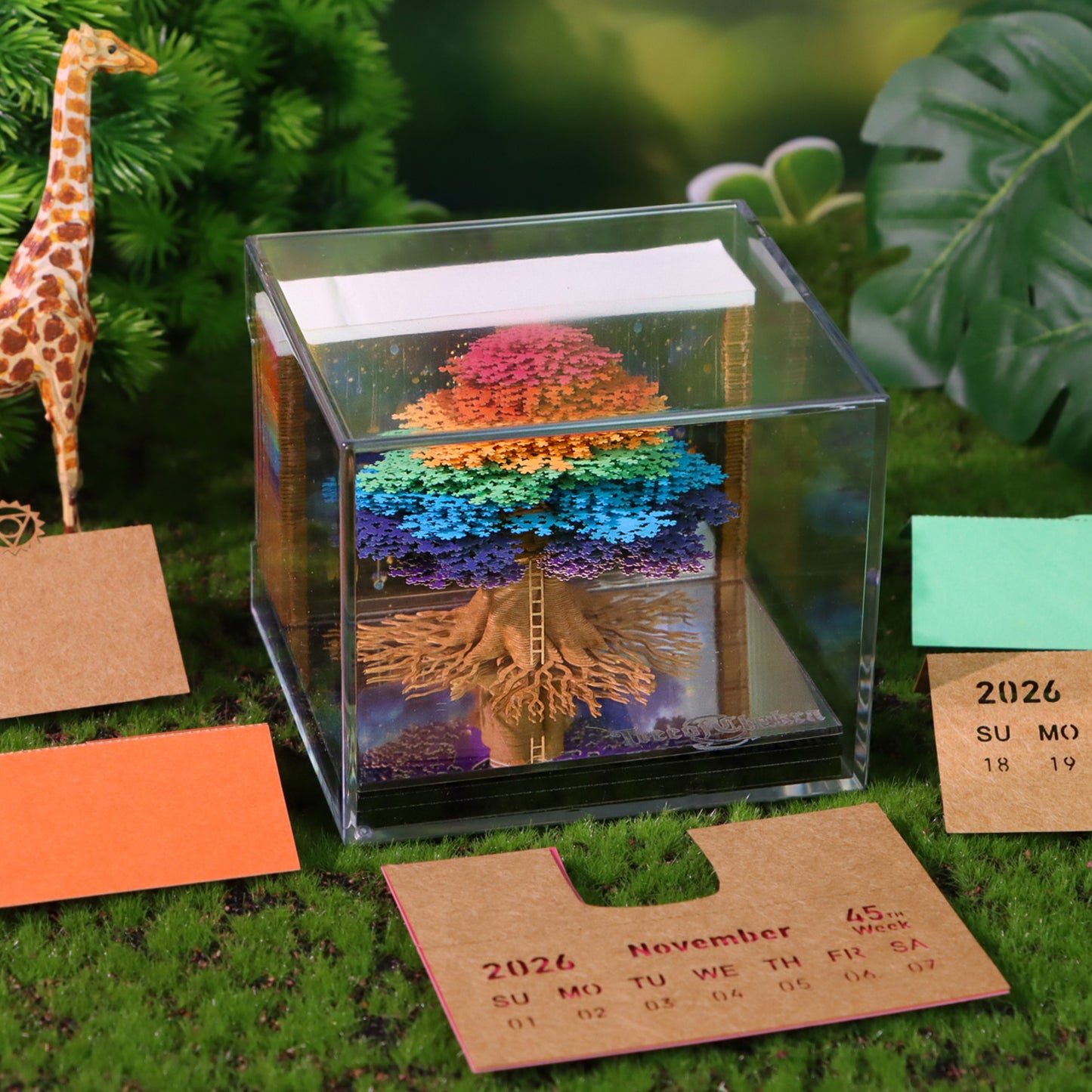Tree of Chakra（Tree of Life） 3D Memo Pad With Calendar
