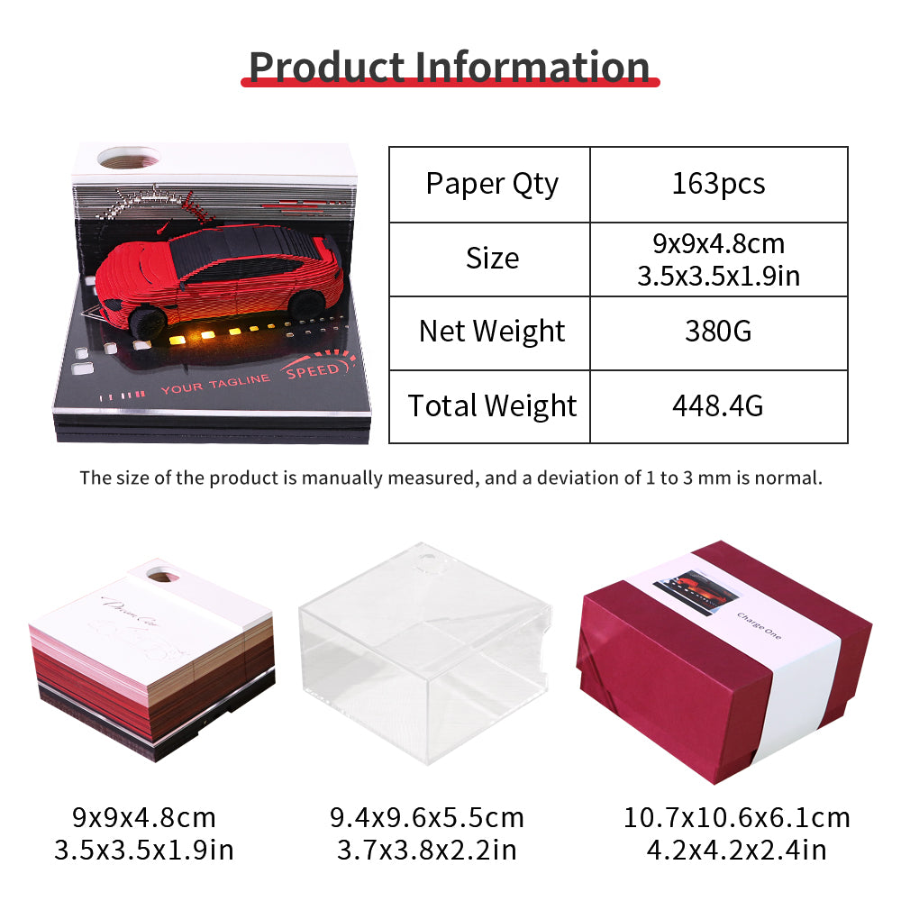 Sports Car 3D Memo Pad