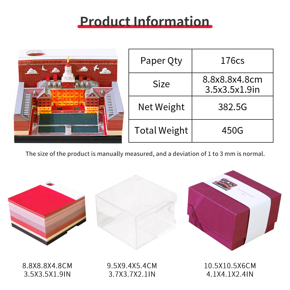 Harvard University 3D Memo Pad